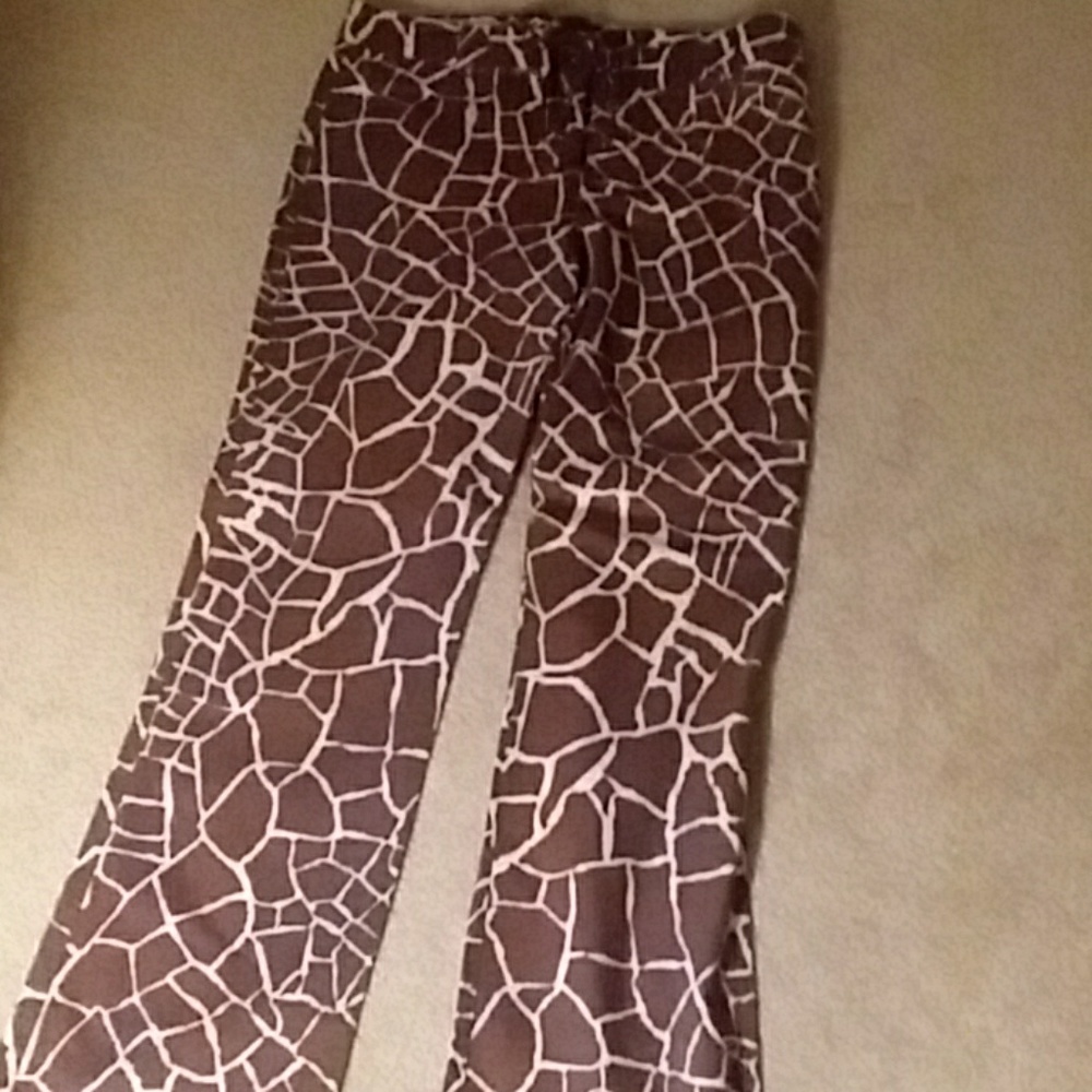 Escada Giraffe Print Pants